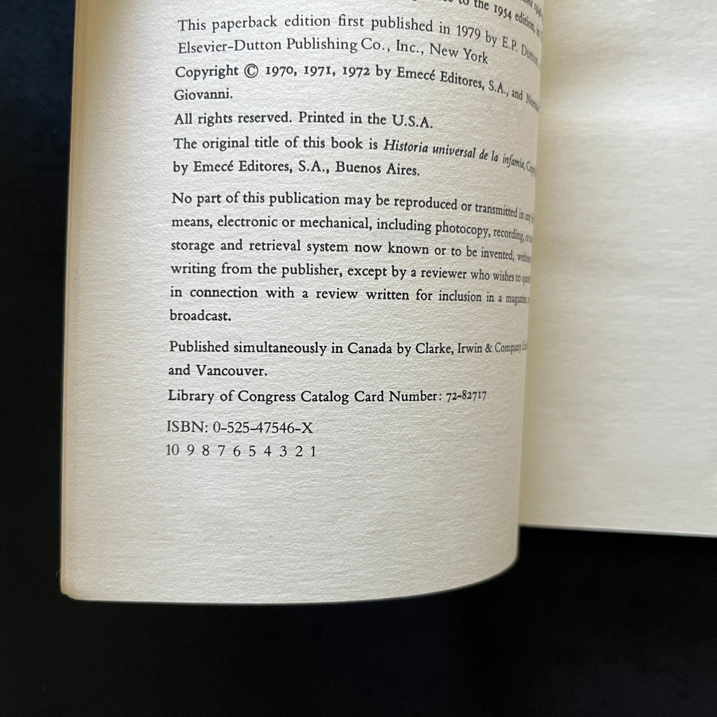 A Universal History of Infamy by Jorge Luis Borges