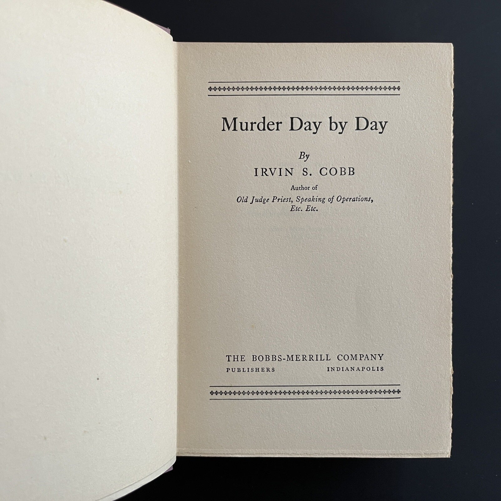 Murder Day by Day by Irvin S. Cobb