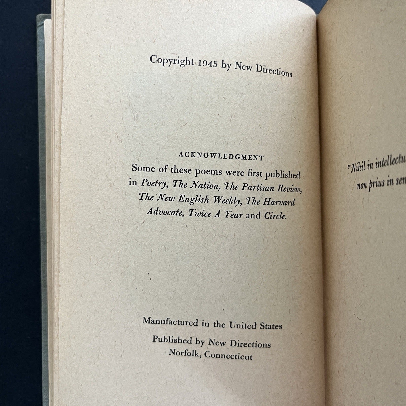 Some Natural Things: Poems by James Laughlin