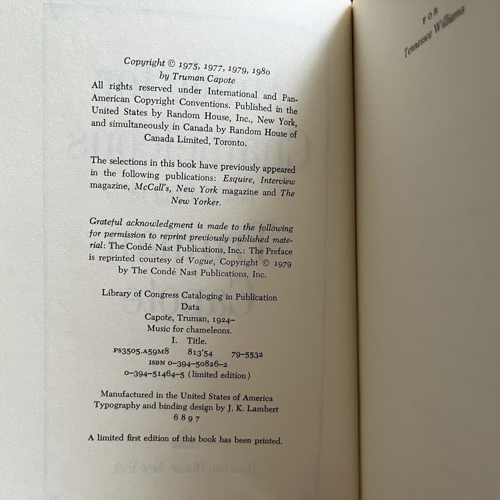 Music for Chameleons: New Writing by Truman Capote