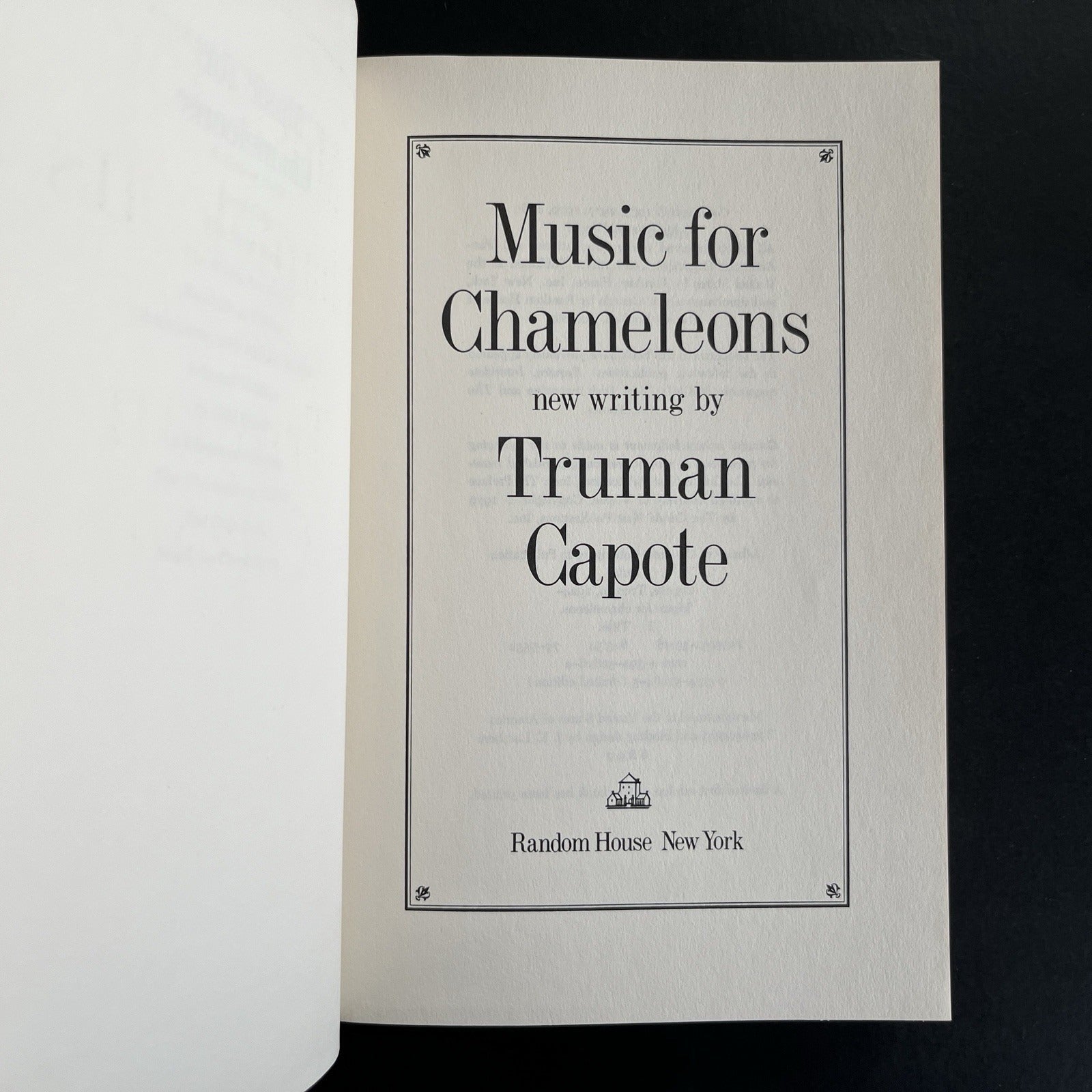 Music for Chameleons: New Writing by Truman Capote