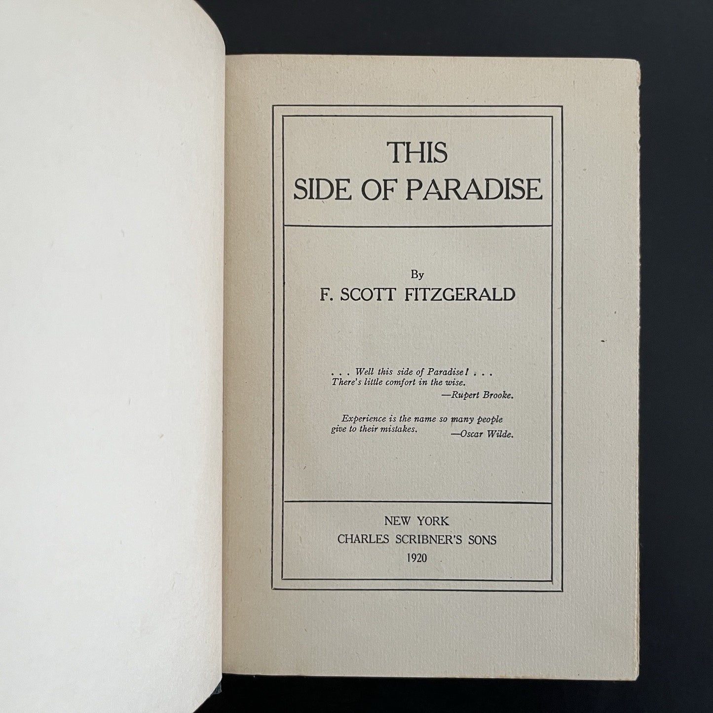 This Side of Paradise by F. Scott Fitzgerald