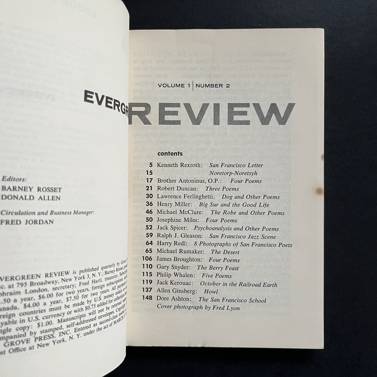 Evergreen Review No. 2 San Francisco Scene