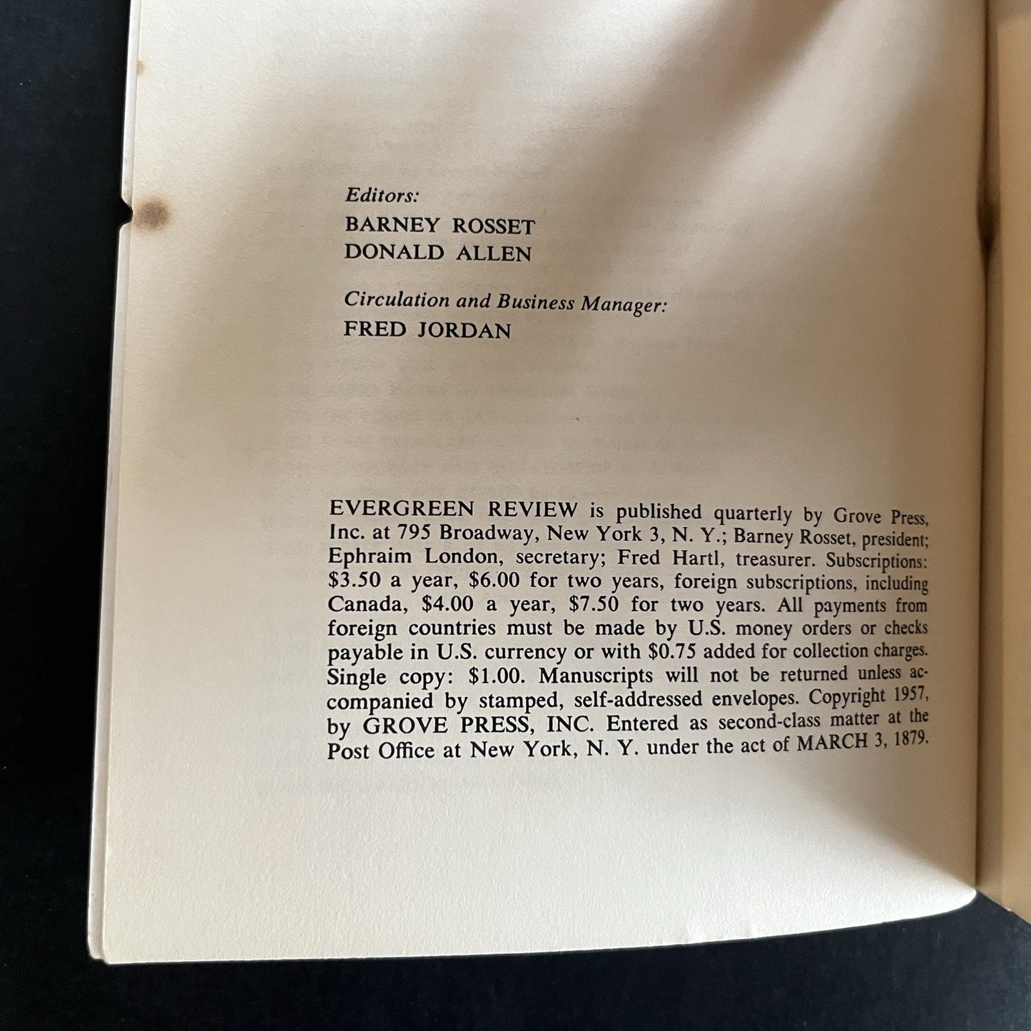 Evergreen Review No. 2 San Francisco Scene