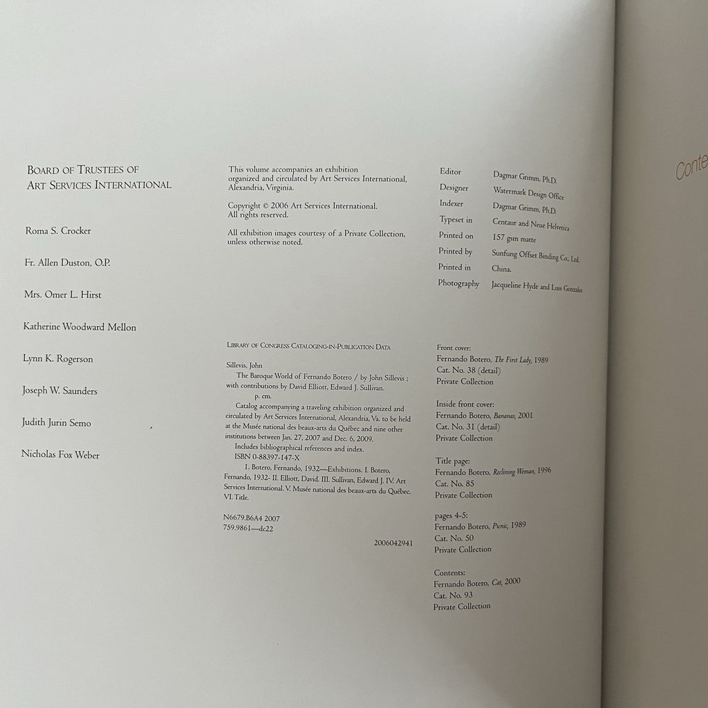 The Baroque World of Fernando Botero by John Sillevis