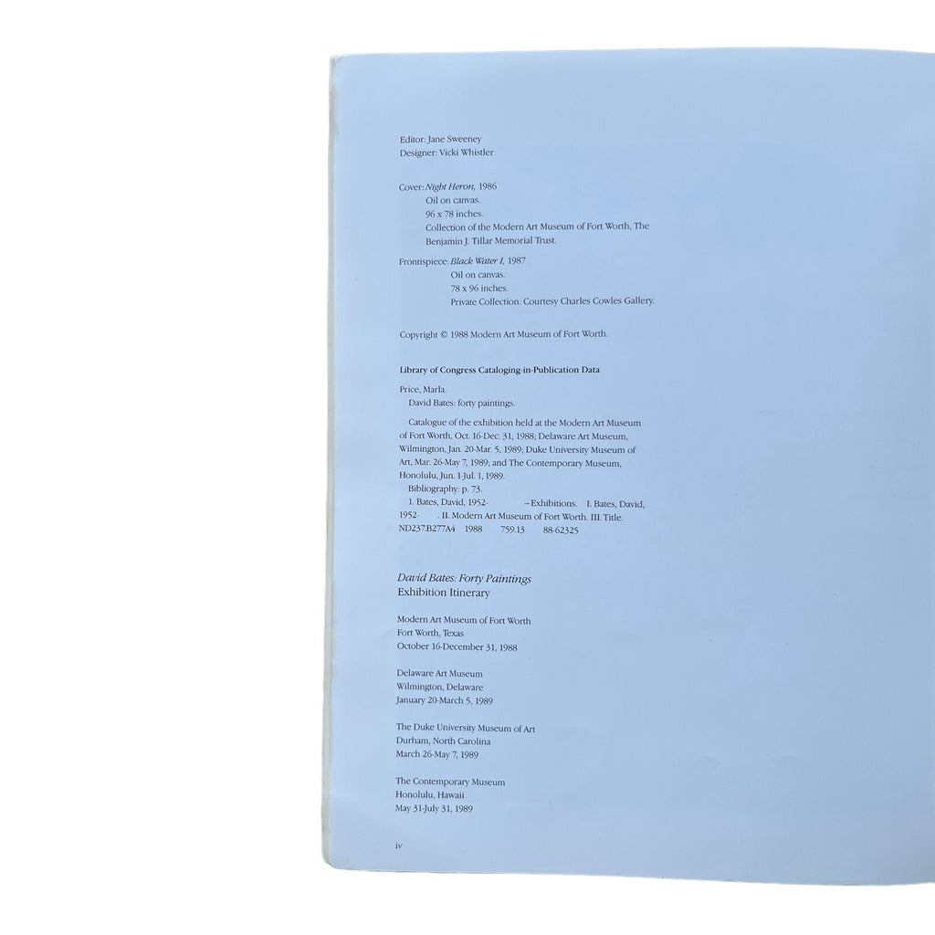 David Bates: Forty Paintings by Marla Price