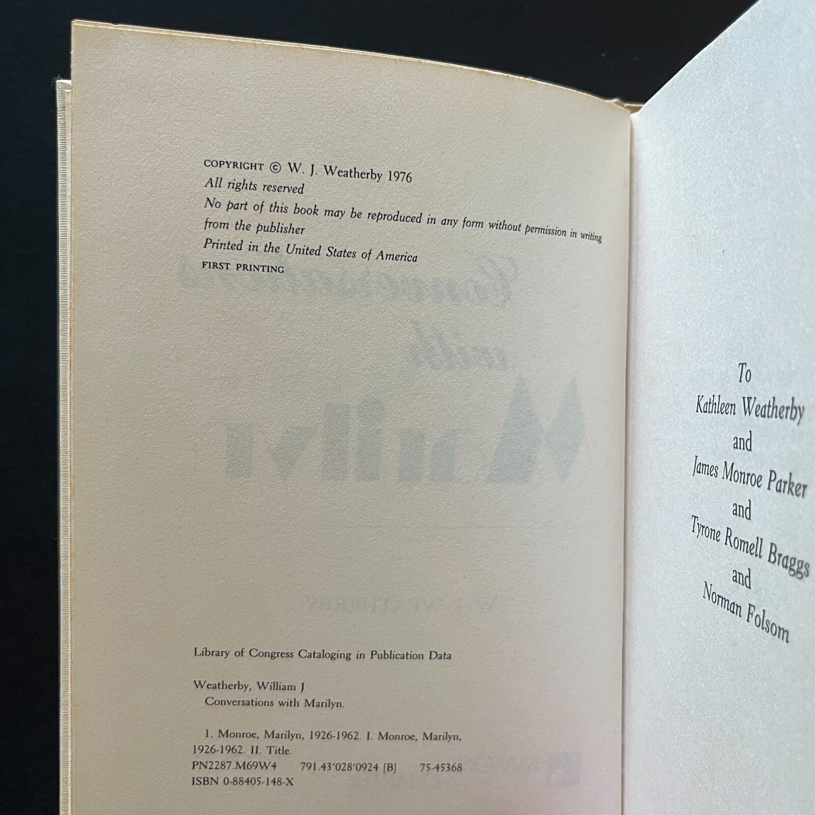 Conversations with Marilyn by W.J. Weatherby