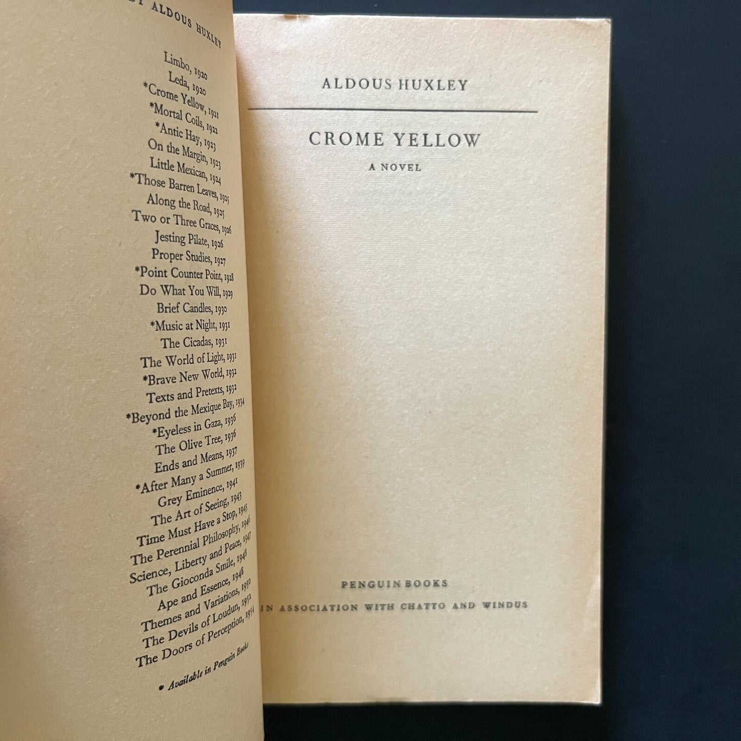 Crome Yellow by Aldous Huxley