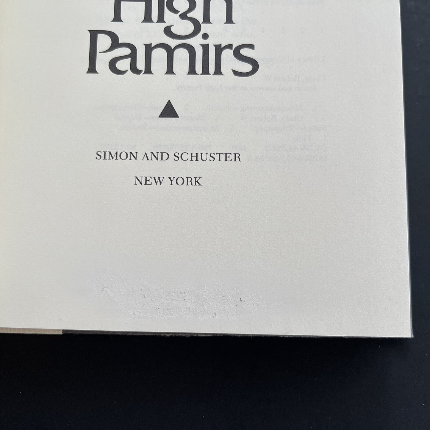 Storm and Sorrow in the High Pamirs by Robert W. Craig