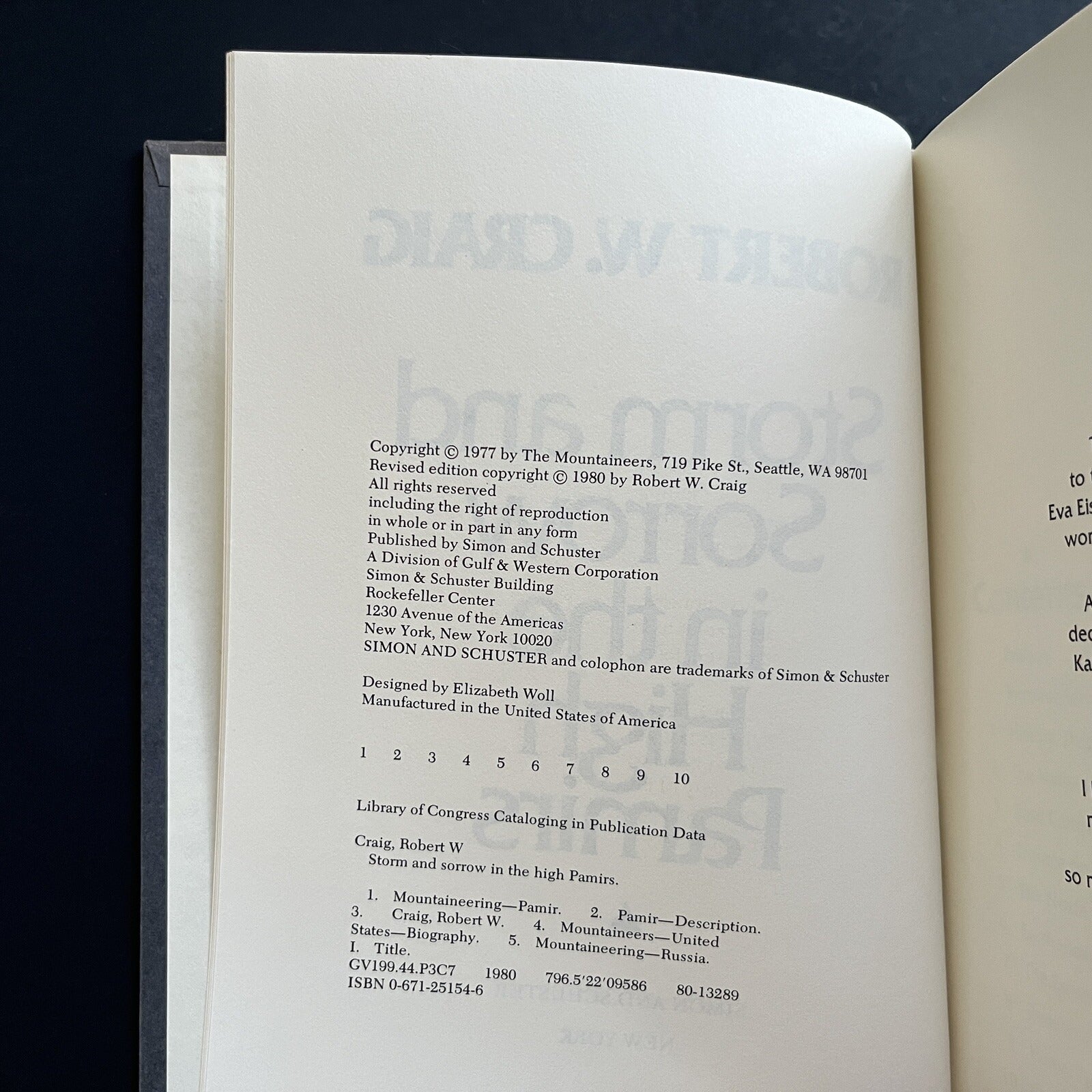 Storm and Sorrow in the High Pamirs by Robert W. Craig