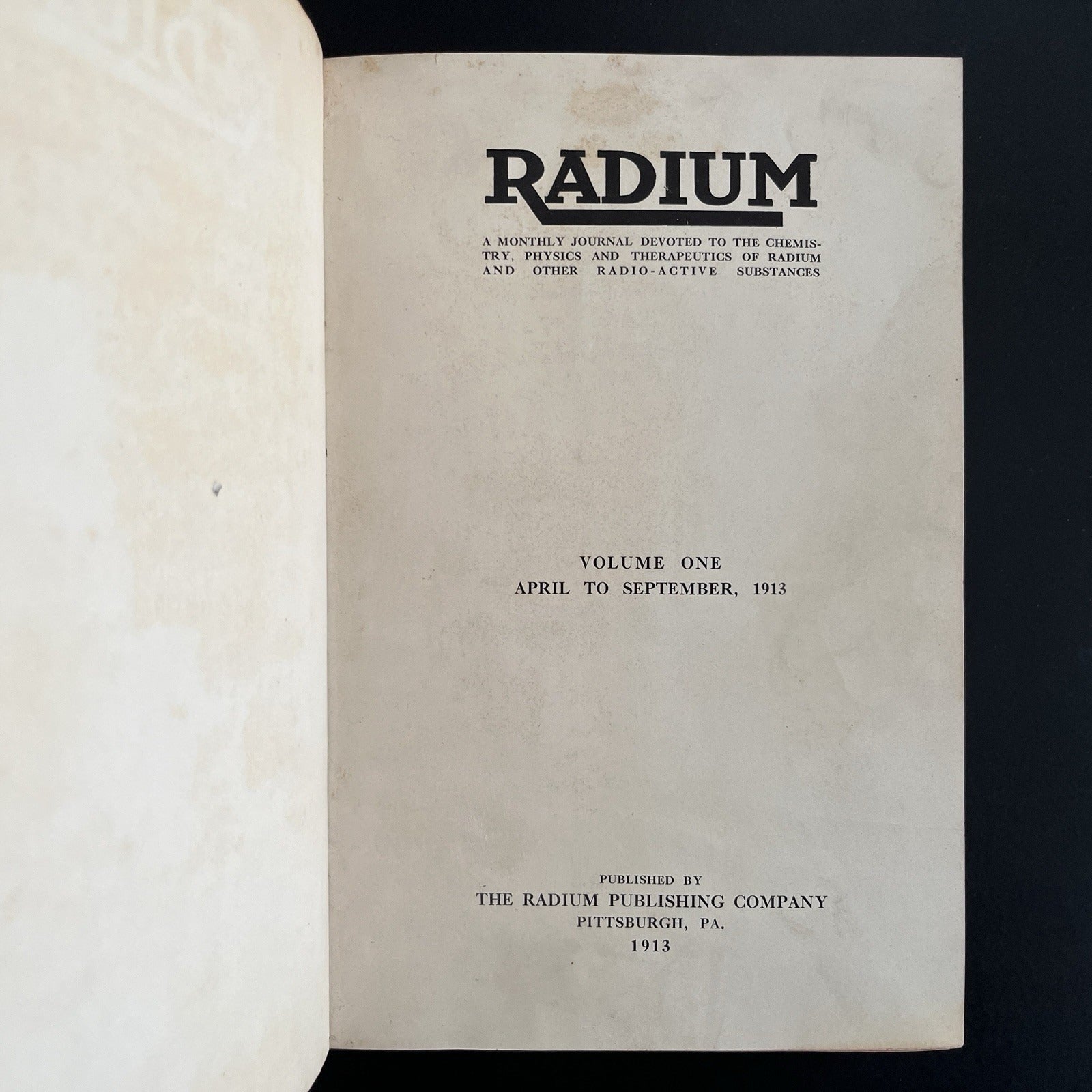 Radium Volumes 1 - 7, 1913 - 1916