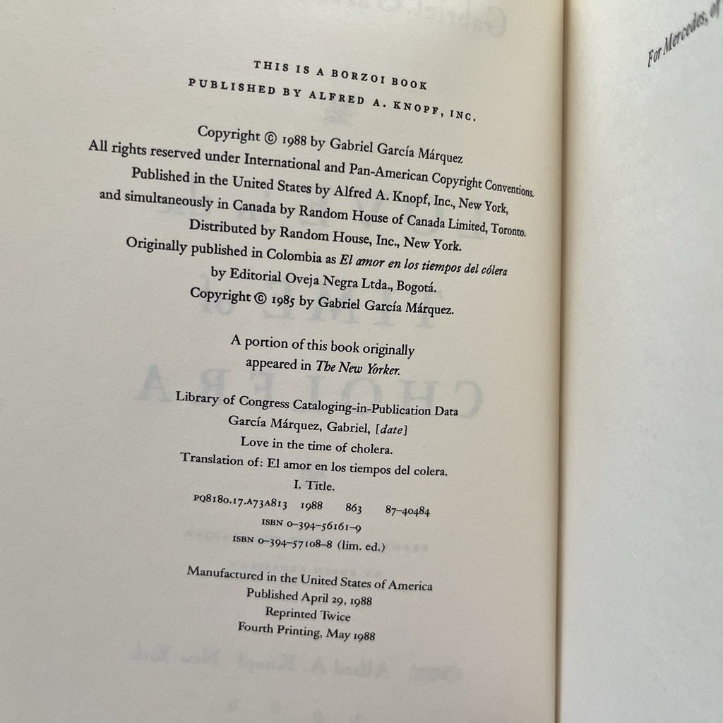 Love in the Time of Cholera by Gabriel Garcia Marquez